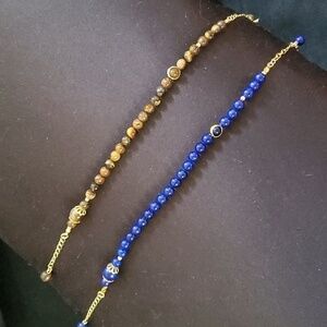 Genuine lapis Lazuli or Tiger's eye Anklet